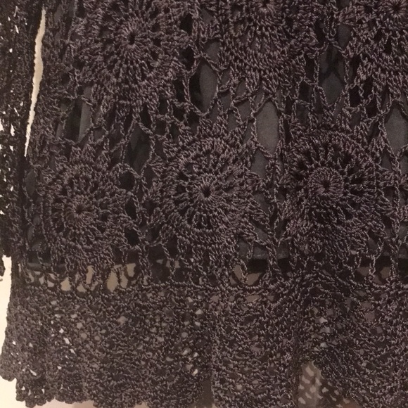 Cobalt Grey  Crochet Top - Picture 2 of 5